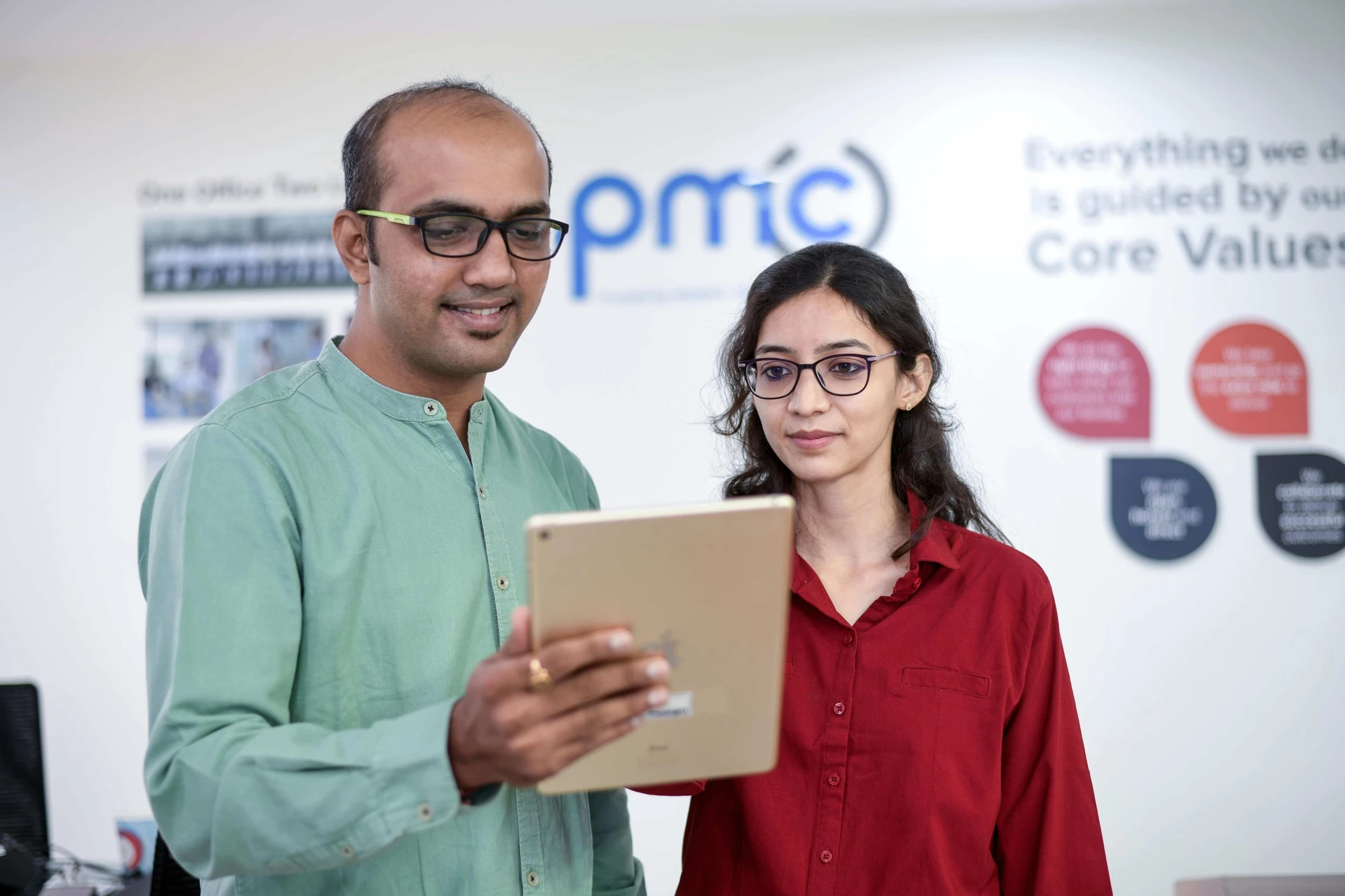 PMC employee using tablet